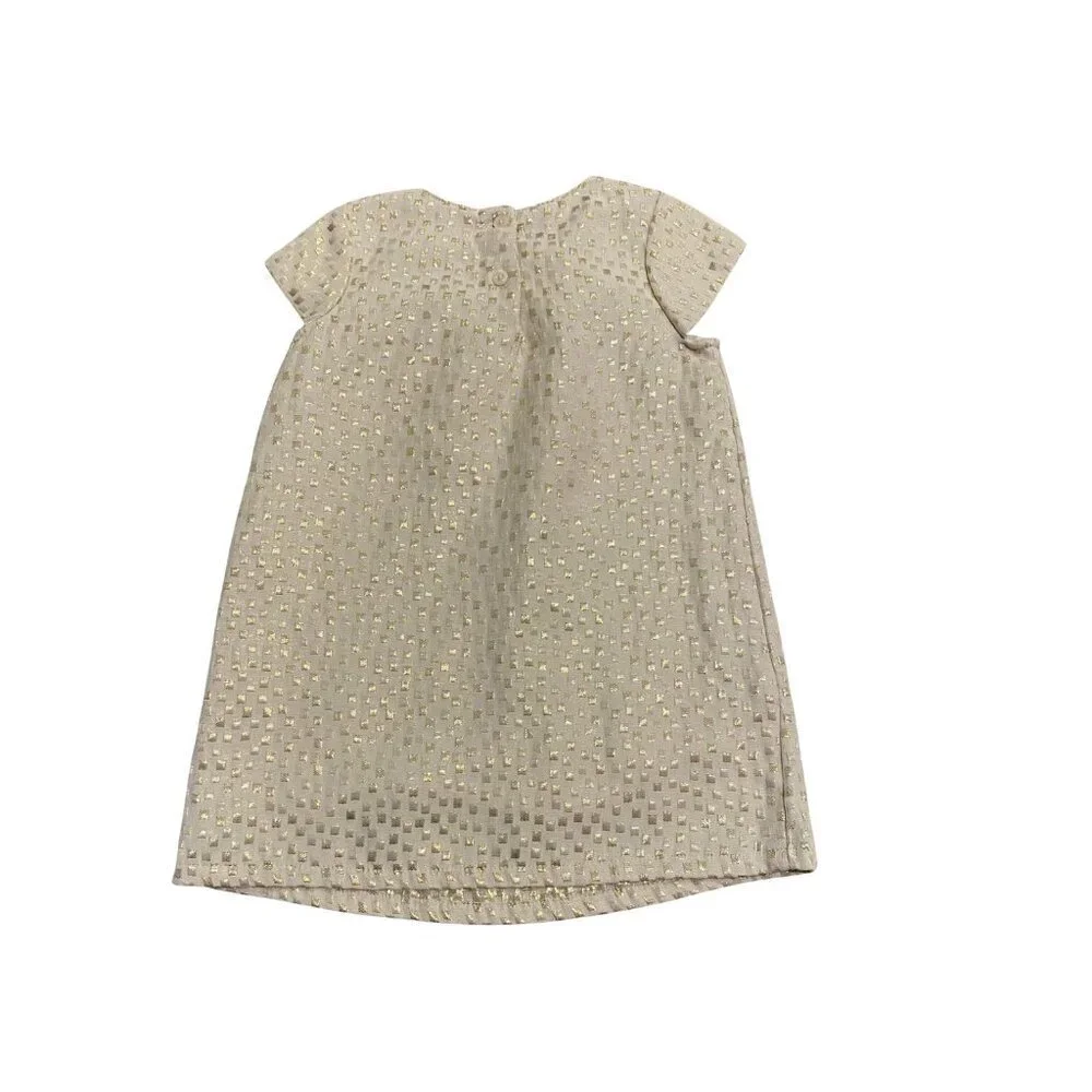 Baby Gap Toddler Girls Gold & Ivory Holiday Dress - Size 2 years - Like New!